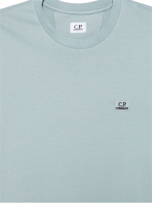 T-shirt uomo mezza manica celeste con patch logo CP COMPANY | 20CMTS726A005100W809